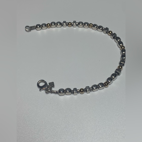 Silpada Vintage Sterling Silver Chunks & Gold Filled Beaded Bracelet - Picture 8 of 15